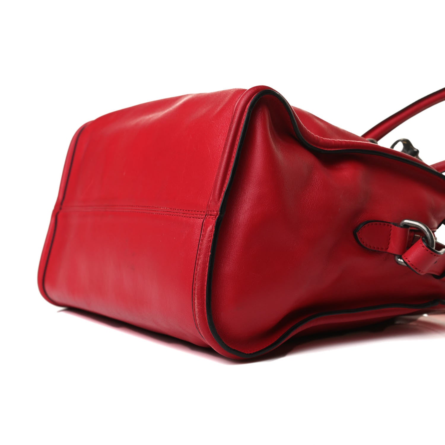 Alexander McQueen Pebbled Calfskin Small Skull Padlock Zip Around Tote Red 10 of 13