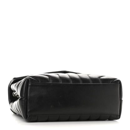 Saint Laurent Calfskin Y Quilted Monogram Small Loulou Chain Satchel Black 3 of 10