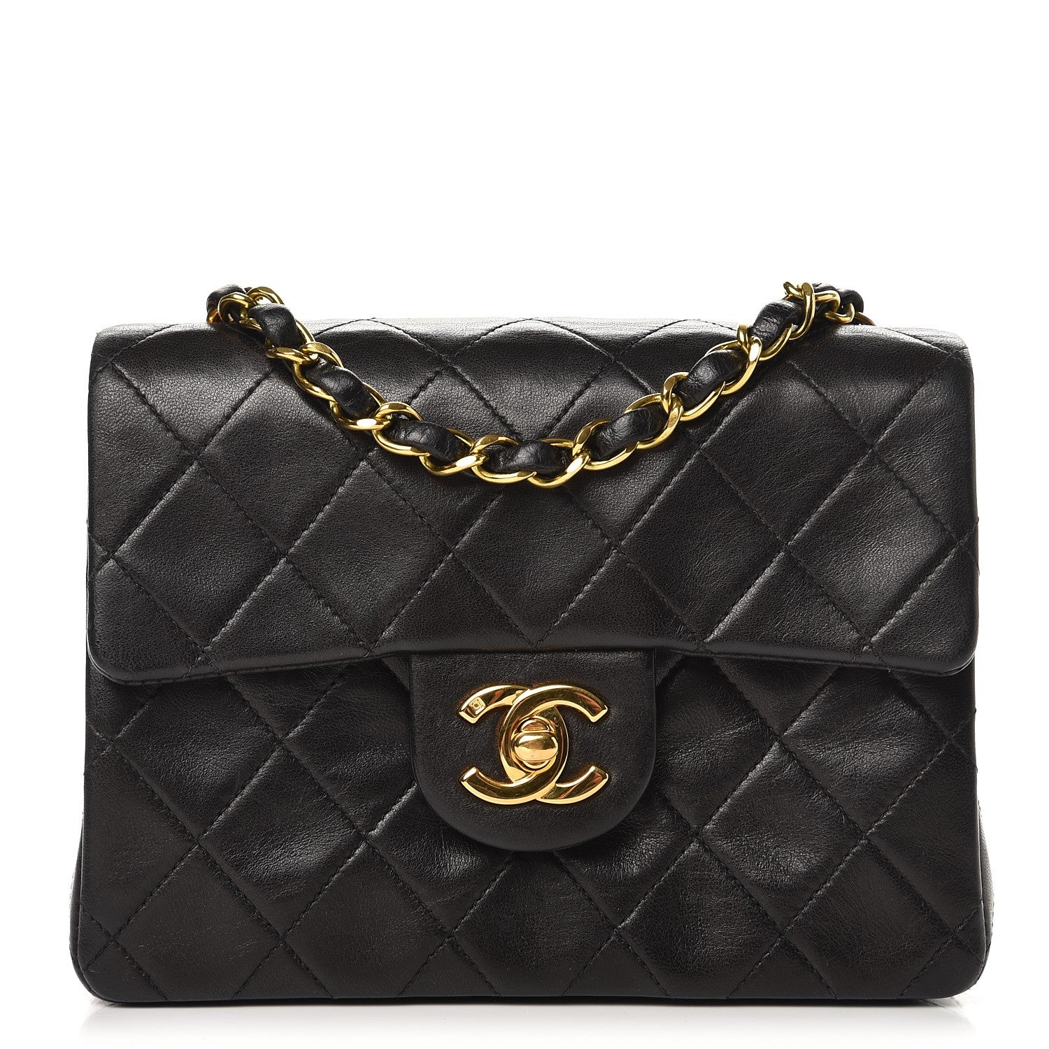 Chanel Lambskin Quilted Mini Square Flap Black 1 of 9