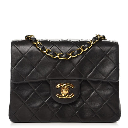Chanel Lambskin Quilted Mini Square Flap Black 1 of 9