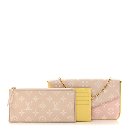 Louis Vuitton Empreinte Spring in the City Felicie Pochette Chain Wallet Pink Beige Yellow 2 of 10