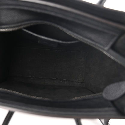 Celine Drummed Calfskin Nano Luggage Black 5 of 11
