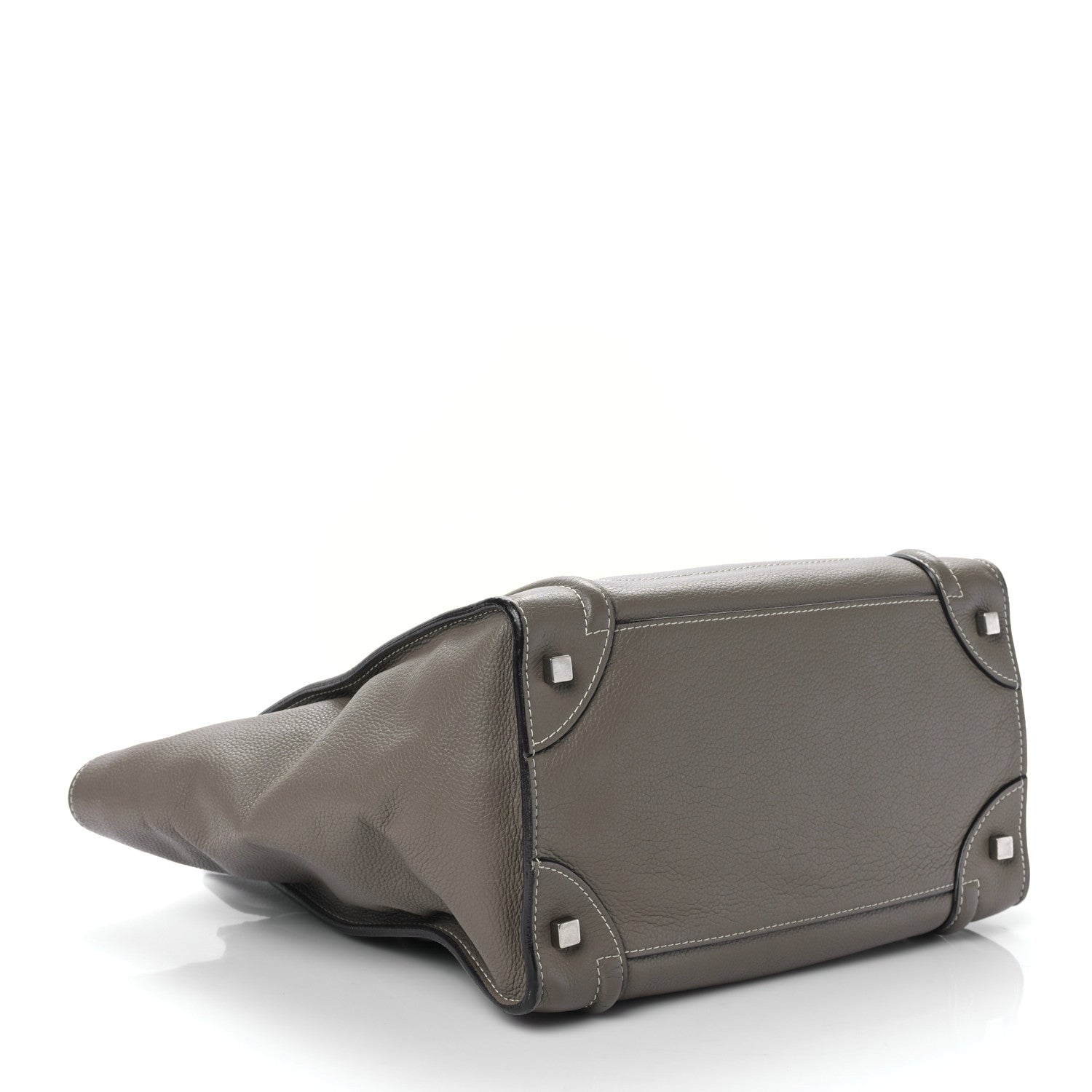 Celine Drummed Calfskin Mini Luggage Souris 4 of 8