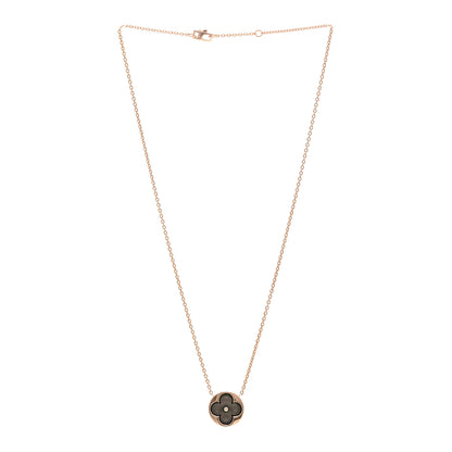 Louis Vuitton 18K Pink Gold Grey Mother Of Pearl Blossom Sun Pendant Necklace 3 of 5