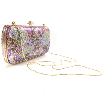 Judith Leiber Swarovski Crystal Floral Minaudiere Clutch 3 of 7