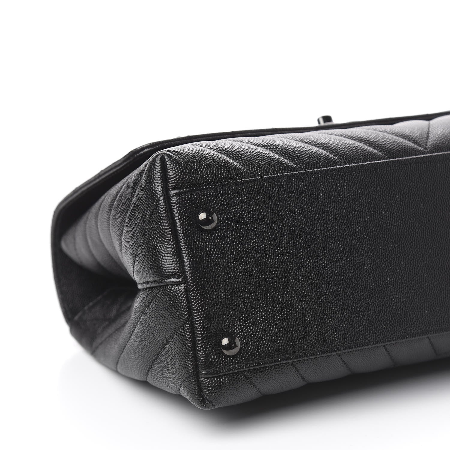 Chanel Caviar Chevron Quilted Small Coco Handle Flap So Black 9 of 12