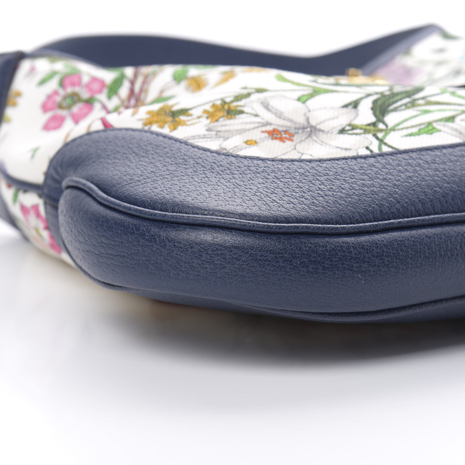 Gucci Canvas Flora Medium Jackie Hobo Blue Agata 10 of 12