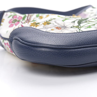 Gucci Canvas Flora Medium Jackie Hobo Blue Agata 10 of 12