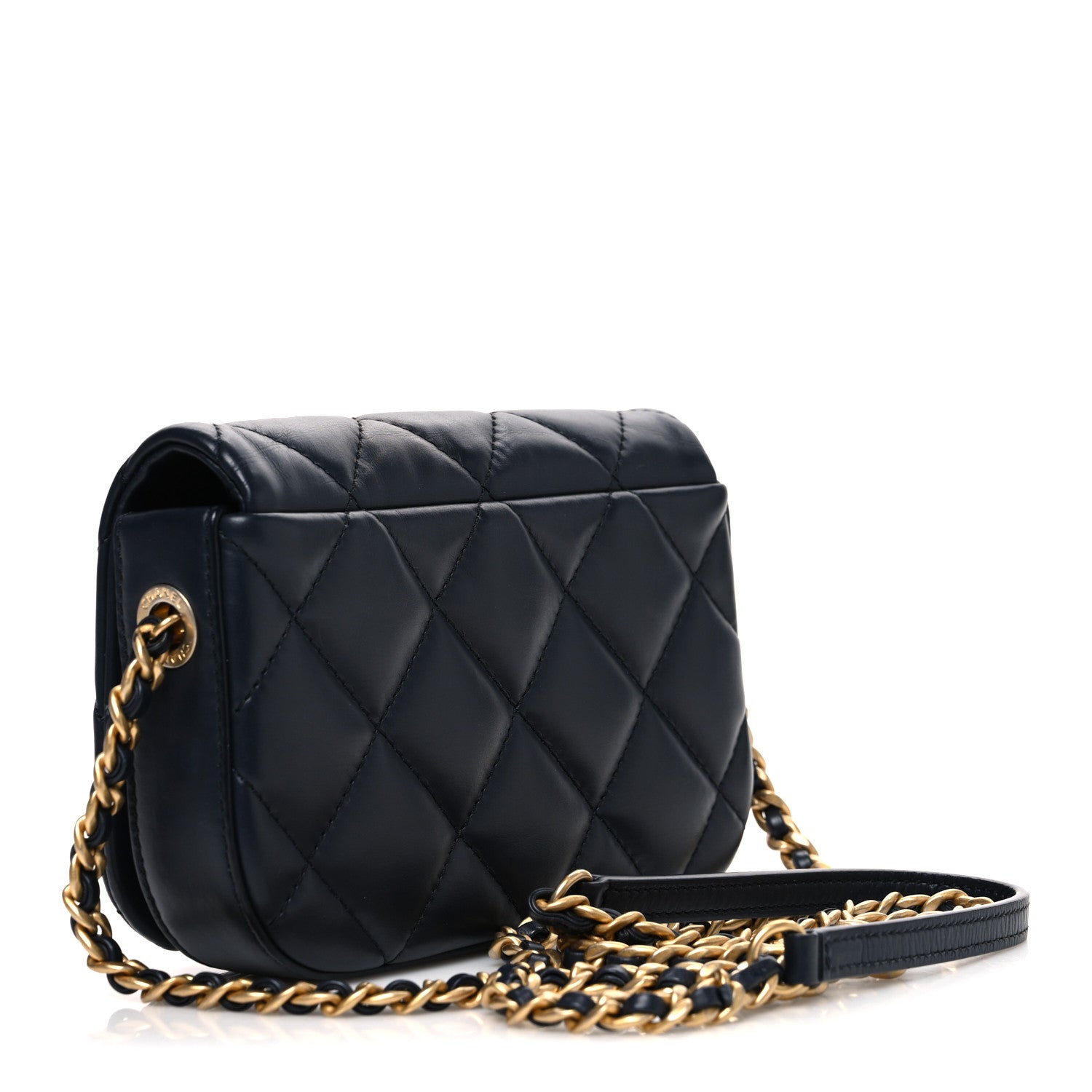 Chanel Calfskin Quilted Mini Nailed CC Flap Bag Blue 3 of 10