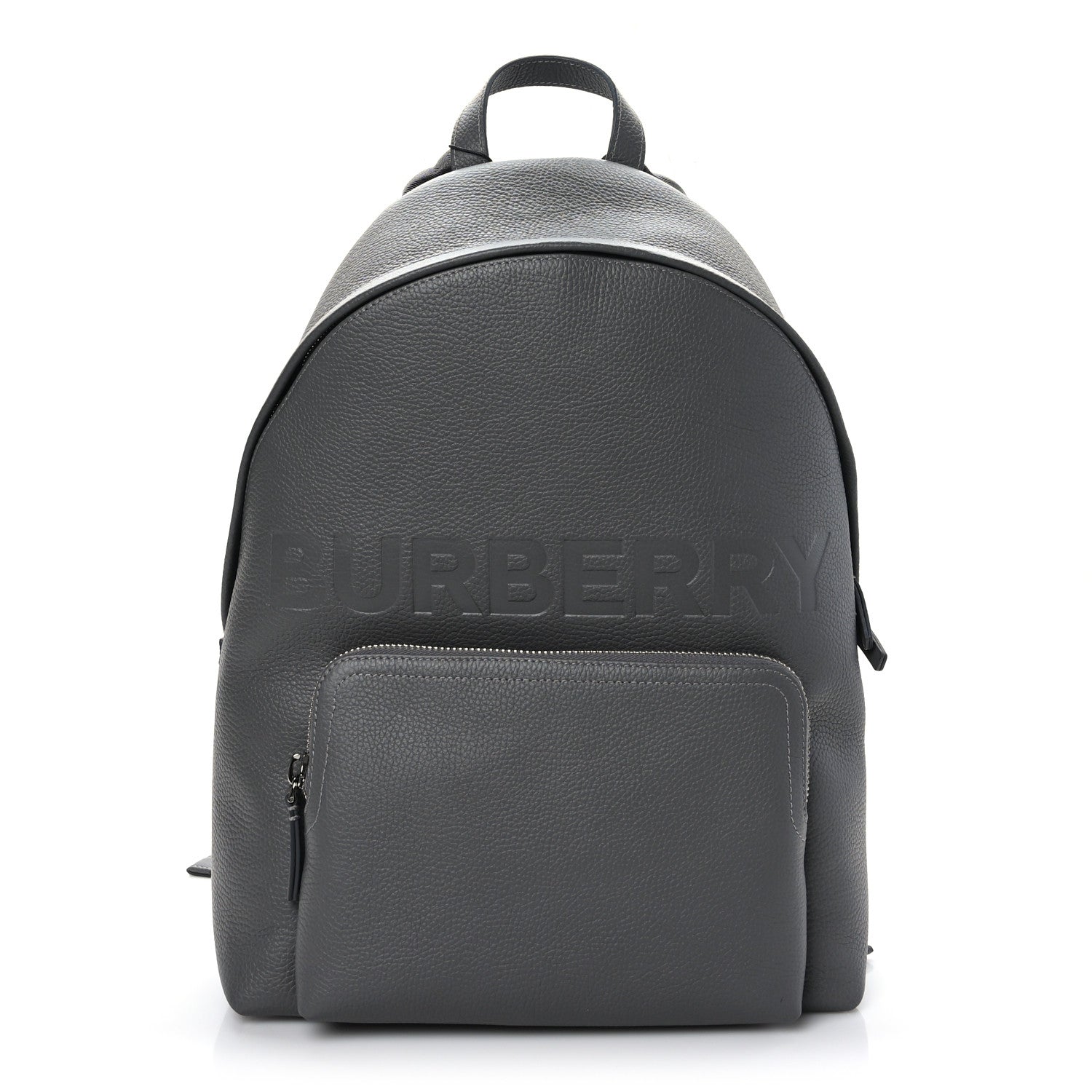 Burberry Calfskin Logo Embossed Backpack Charcoal Grey 1 of 9