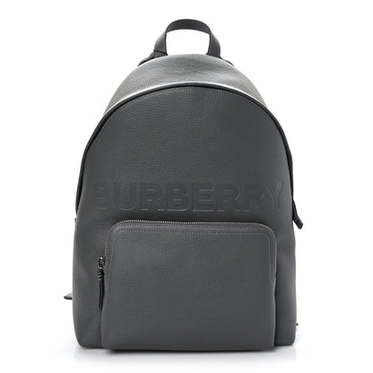 Burberry Calfskin Logo Embossed Backpack Charcoal Grey 1 of 9