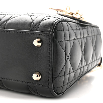 Christian Dior Lambskin Cannage Mini Lady Dior Black 9 of 9