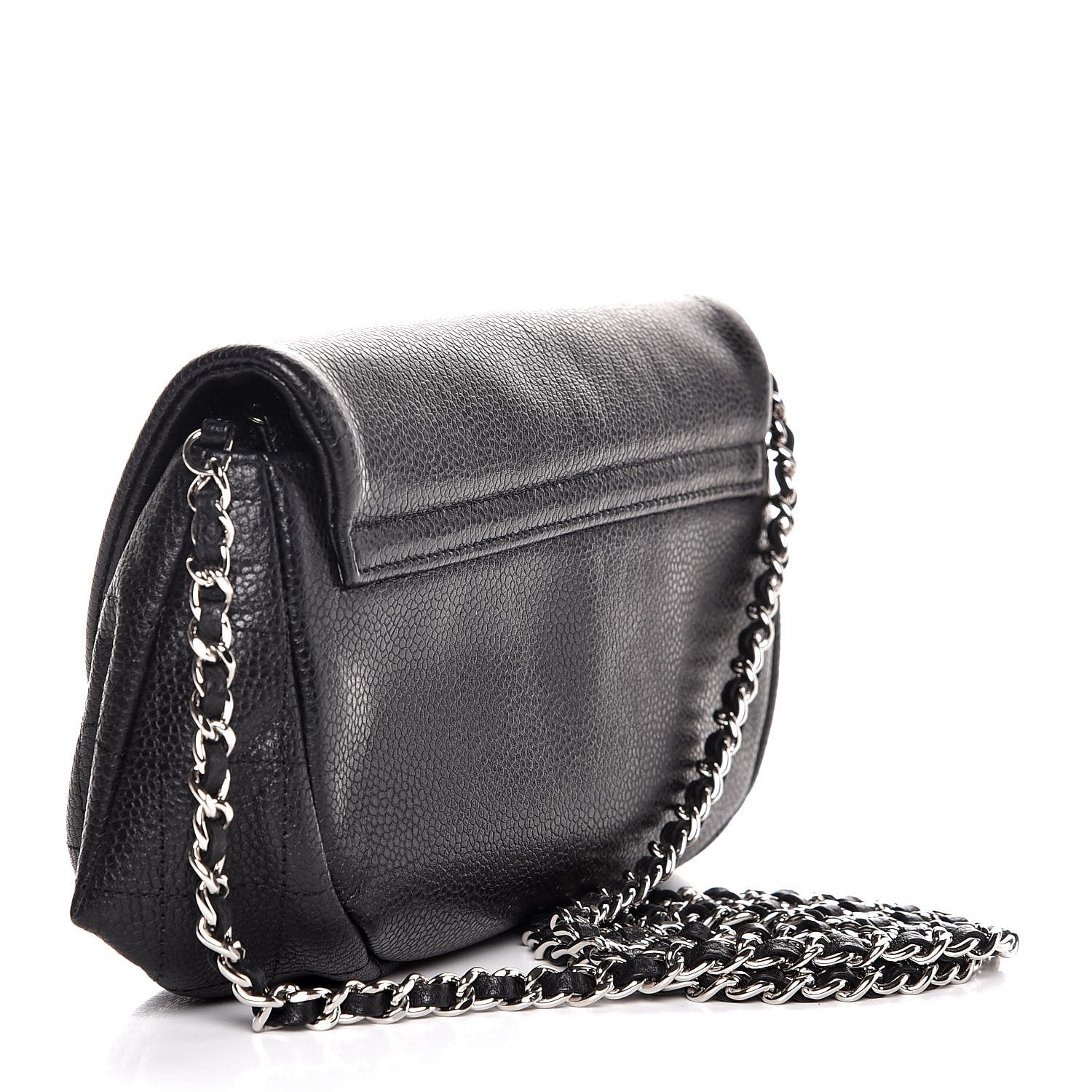 Chanel Caviar Half Moon Wallet On Chain WOC Black 3 of 8