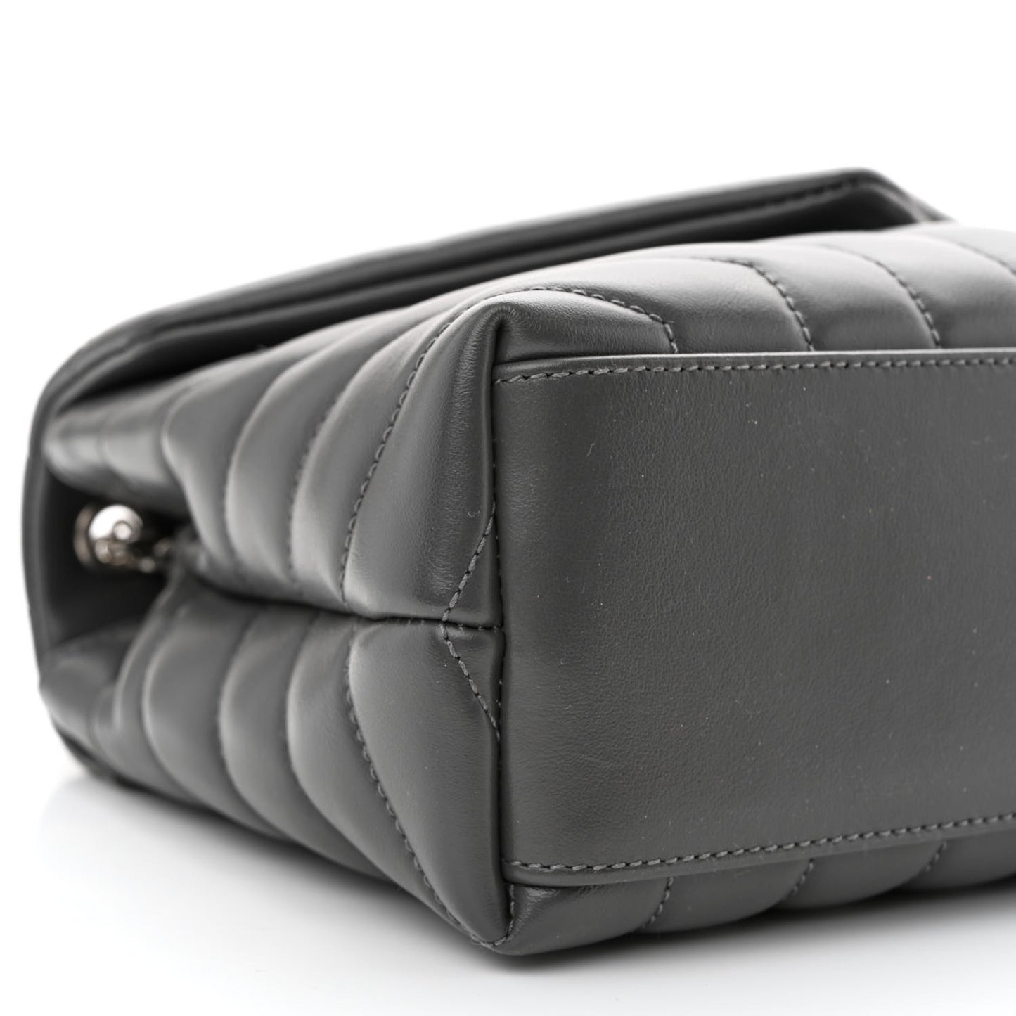 Calfskin Y Quilted Monogram Small Loulou Chain Satchel Storm