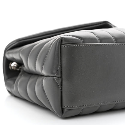 Saint Laurent Calfskin Y Quilted Monogram Small Loulou Chain Satchel Storm 9 of 10
