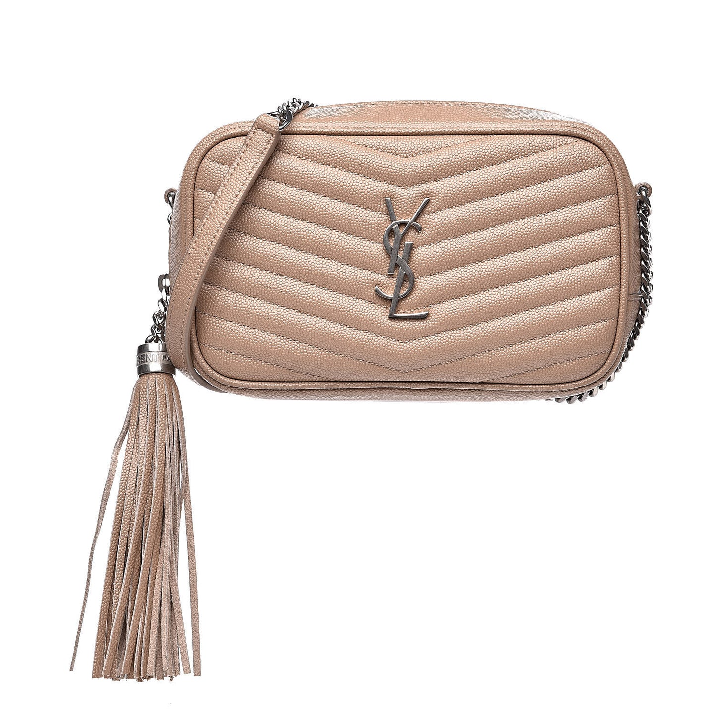 Grain De Poudre Matelasse Monogram Mini Lou Camera Bag Dark Beige