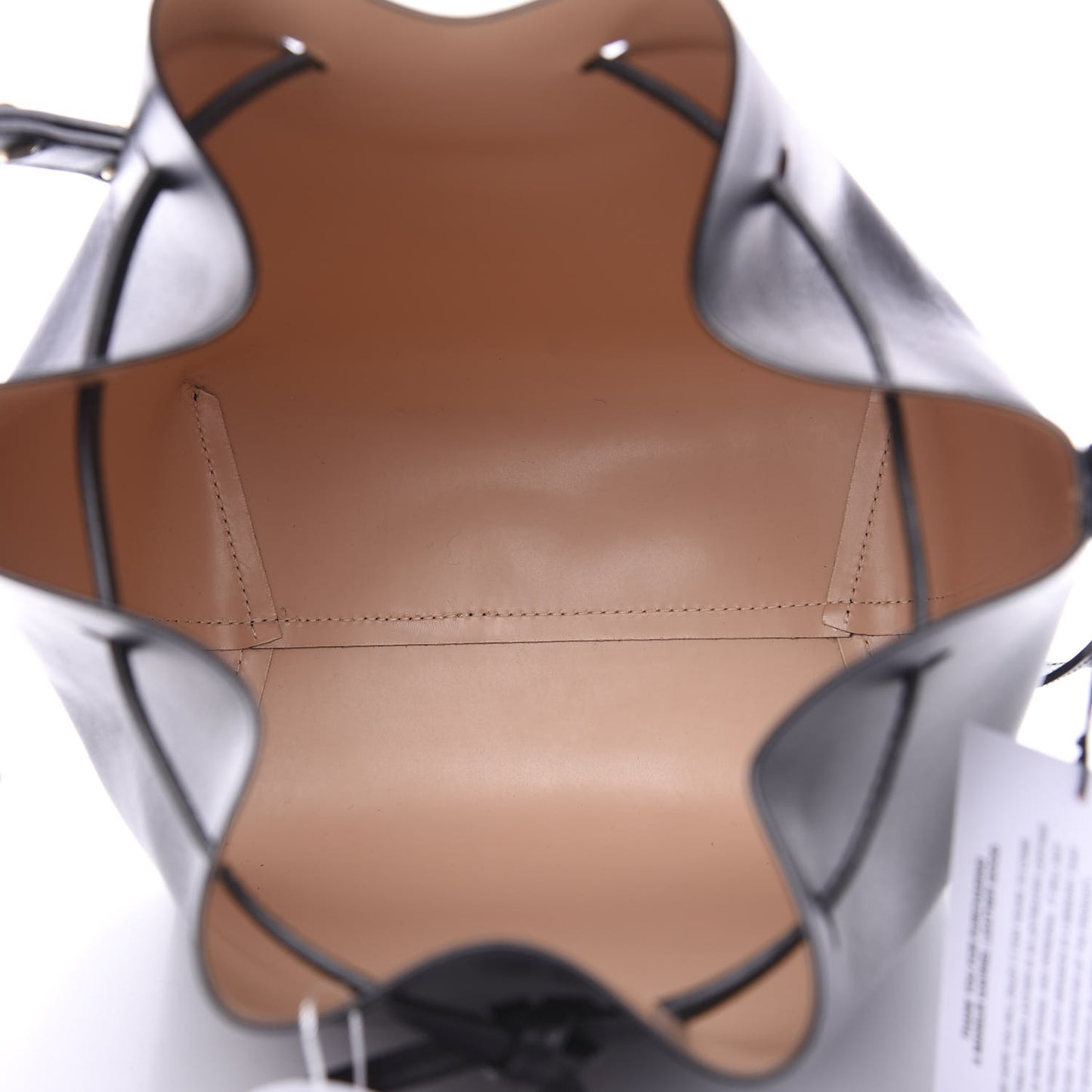 Vegetable Tanned Calfskin Bucket Bag Black Ballerina
