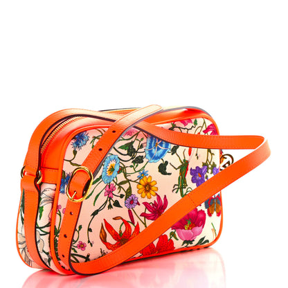 Gucci Canvas Flora Floral Shoulder Bag White Orange Fluo 3 of 10