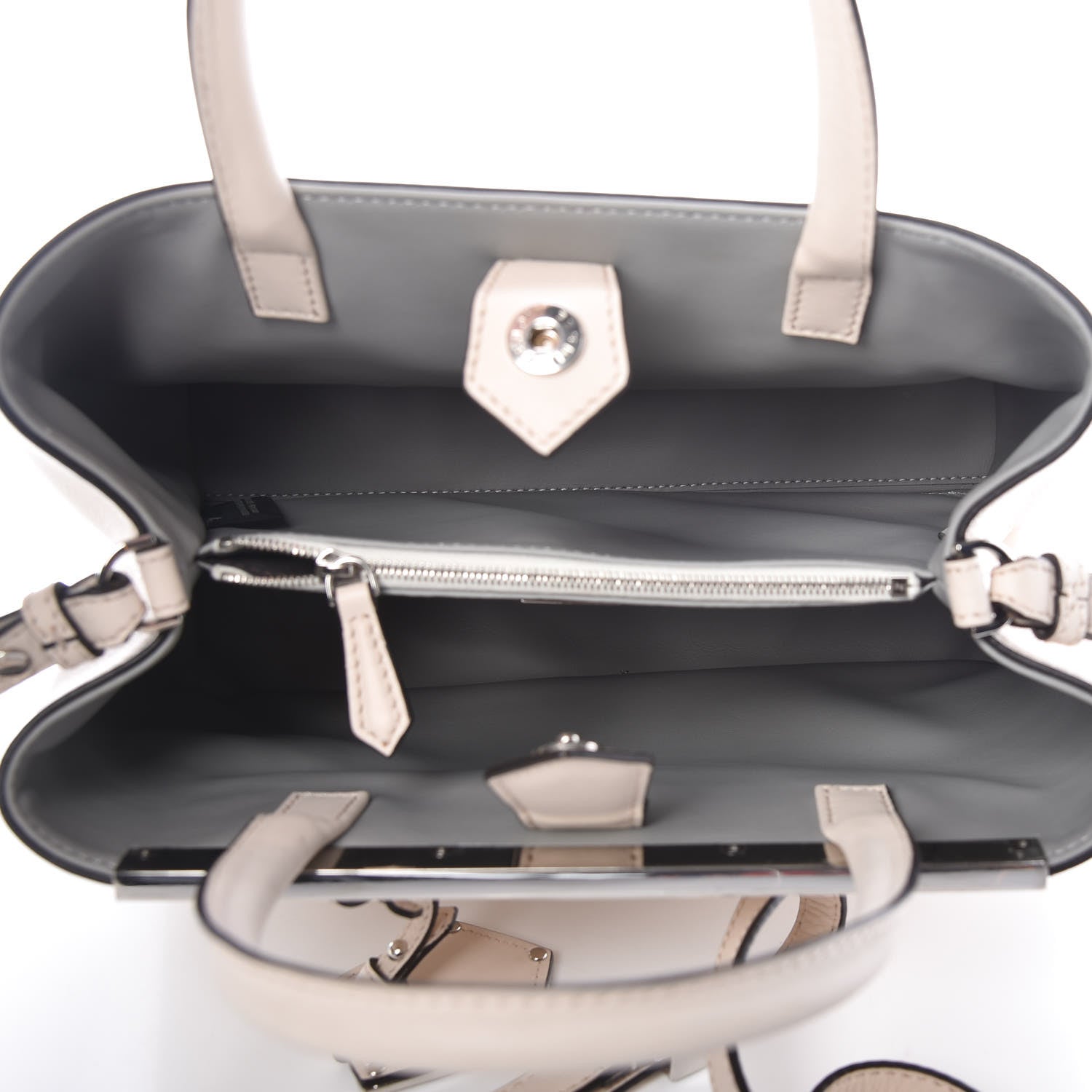 Fendi Vitello Dolce Century Petite 2Jours Tote Camelia Ghiaccio 8 of 10