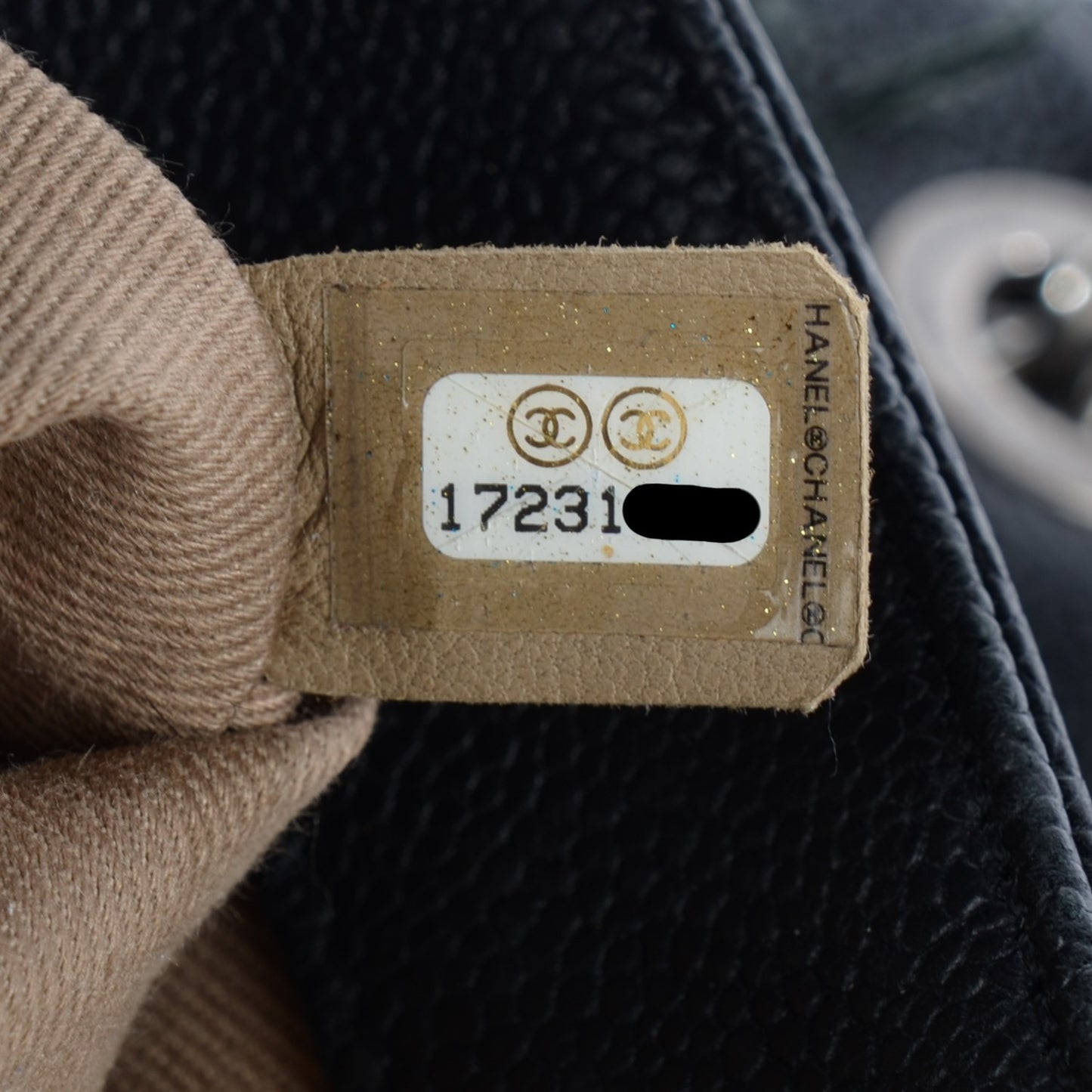 Caviar Stitch Medium Simply CC Flap Black