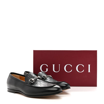 Gucci Real Betis Glamour GG Embossed Calfskin Mens Jordy Horsebit Loafers 9 Black 20 of 20
