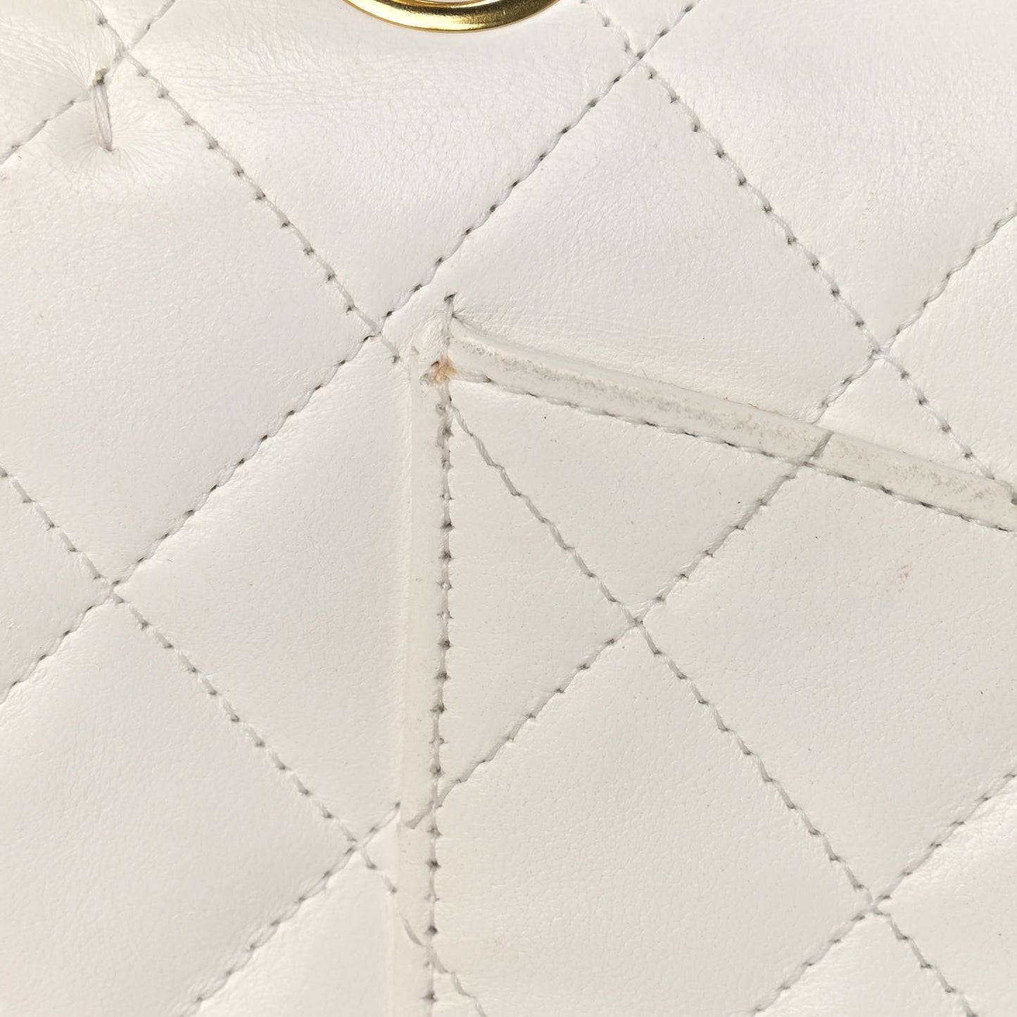 Lambskin Quilted Small Double Flap White