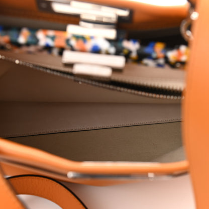 Fendi Vitello Seta Shiny Nappa Plexiglass Granite Medium Peekaboo Iconic Satchel Ginger Latte 6 of 11