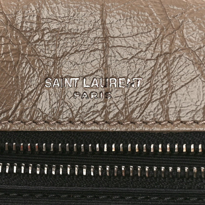 Saint Laurent Crinkled Calfskin Matelasse Monogram Medium Niki Chain Satchel Light Taupe 7 of 9
