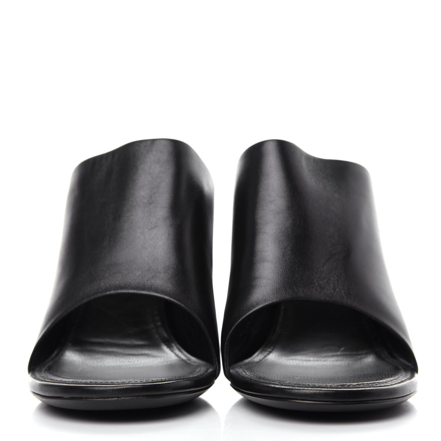 Balenciaga Shiny Sheepskin Oval 90mm Sandals 38.5 Black 2 of 11