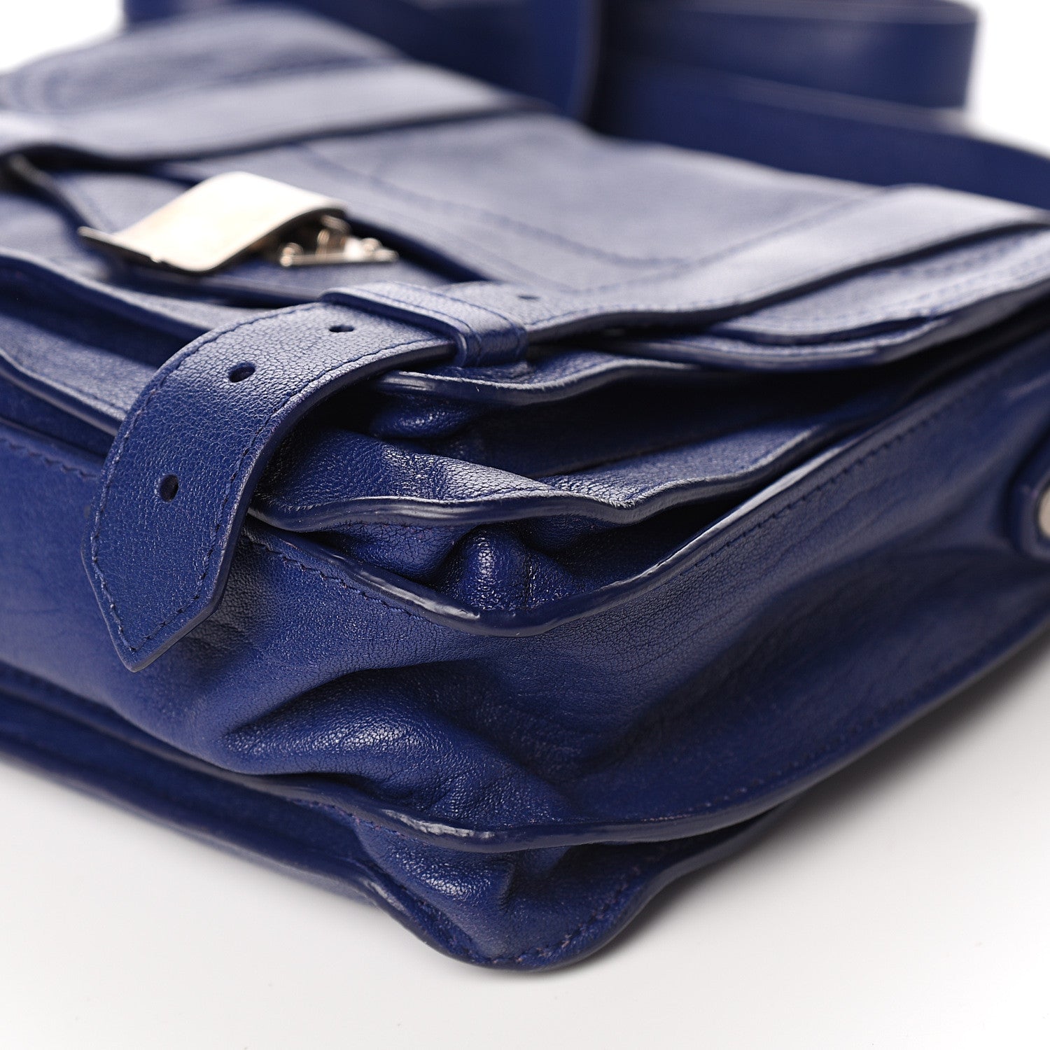 Proenza Schouler Lambskin PS1 Mini Pouch Messenger Cobalt Blue 10 of 11