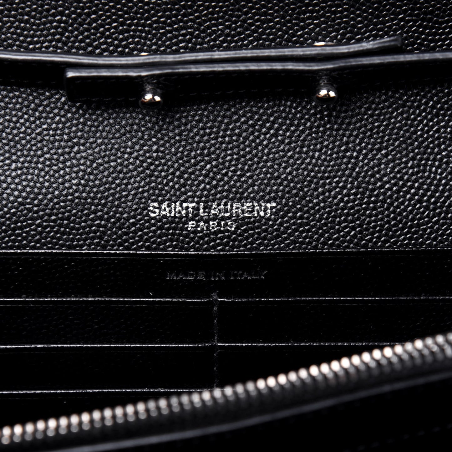 Grain De Poudre Matelasse Chevron Monogram Chain Wallet Black