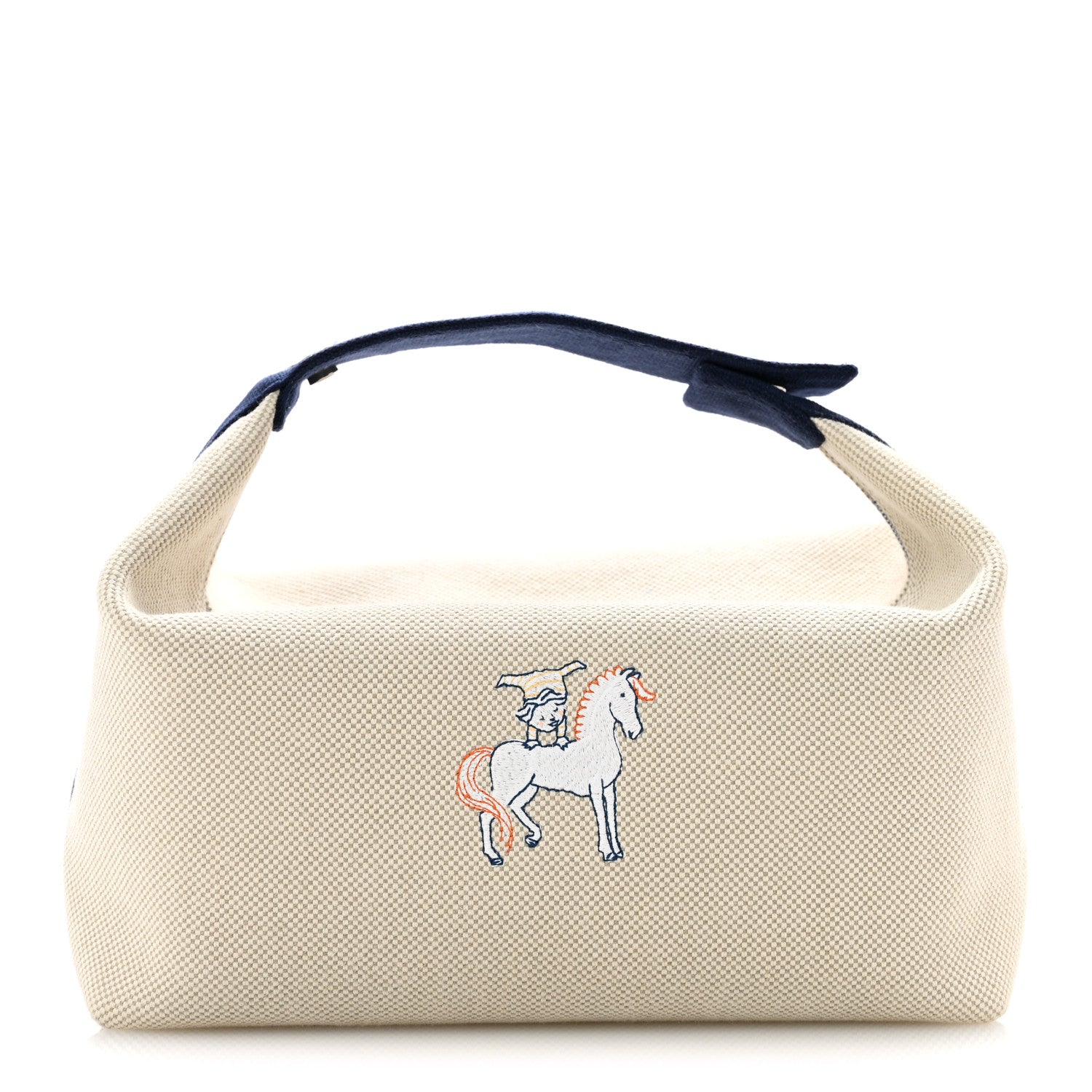 Hermes Canvas Large Bride-A-Brac Cabriole Case Gris Perle 1888492