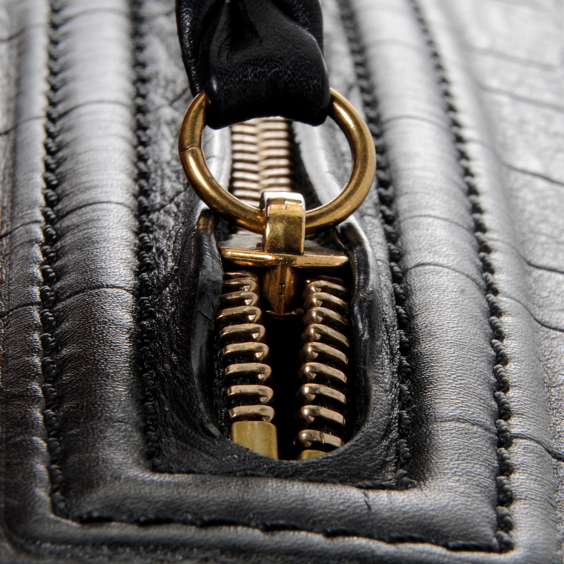 Celine Stamped Crocodile Large Phantom Luggage Black 8 of 8
