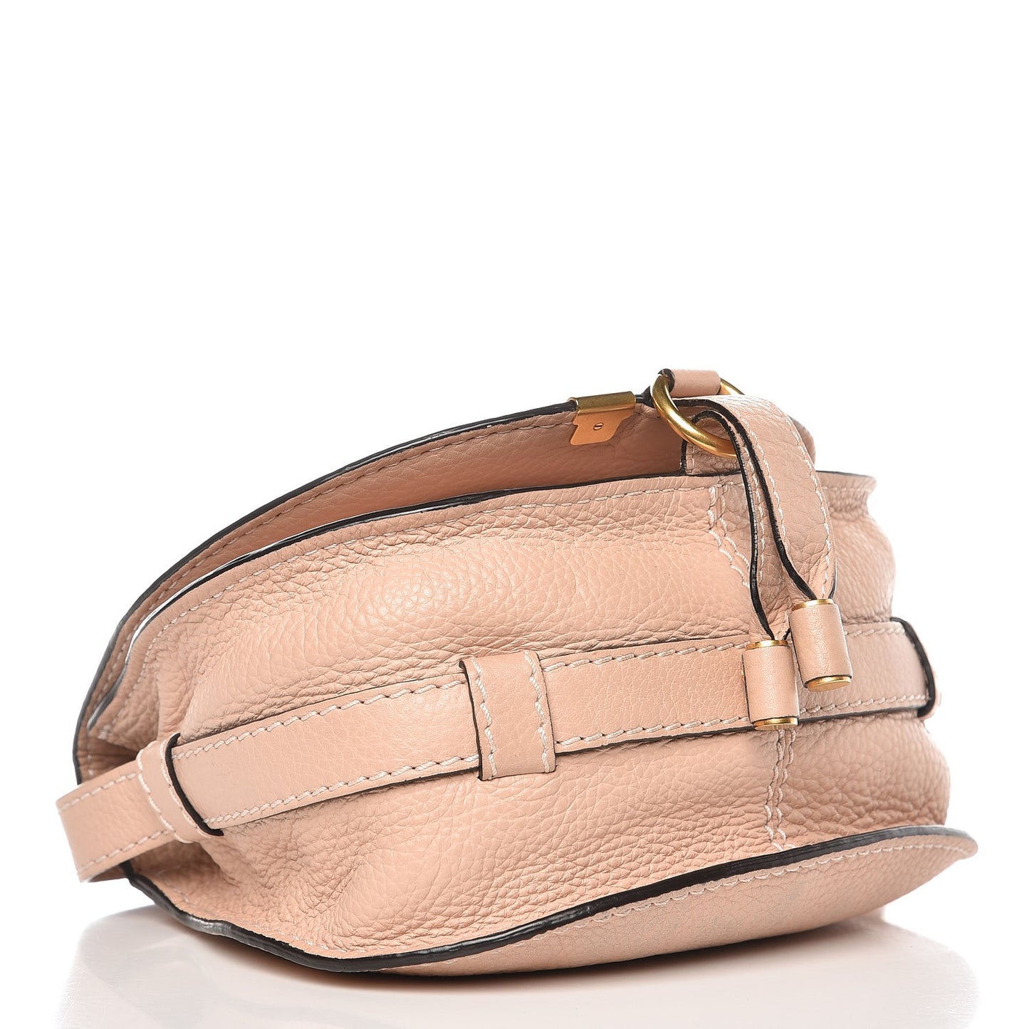Calfskin Mini Marcie Round Crossbody Bag Blush Nude