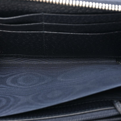 Gucci GG Supreme Monogram Textured Dollar Calfskin Web Ophidia Zip Around Wallet Beige Blue 8 of 13
