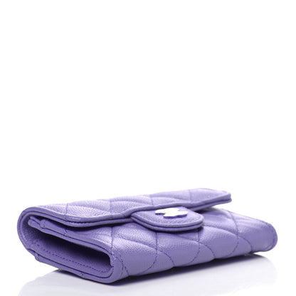 Chanel Caviar Quilted Flap Card Holder Wallet Purple 4 of 12