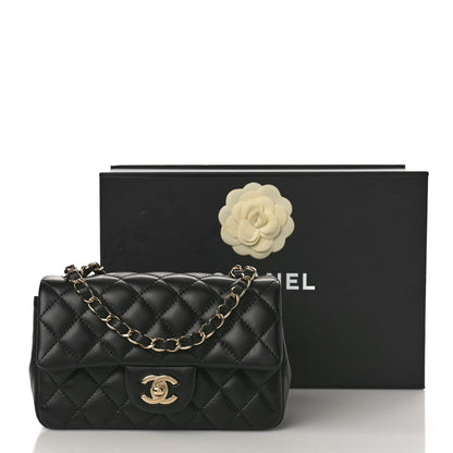Chanel Lambskin Quilted Mini Rectangular Flap Black 9 of 9