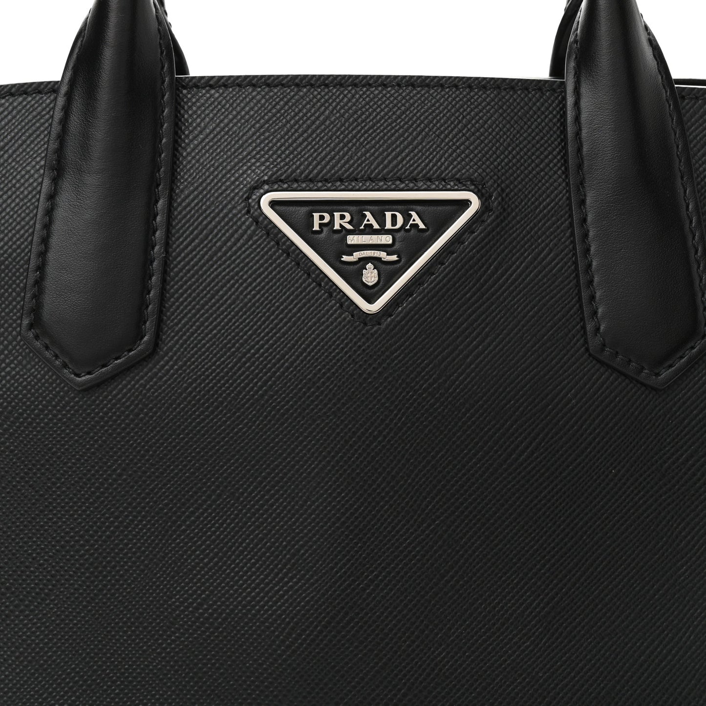 Saffiano Calfskin Top Handle Tote Black