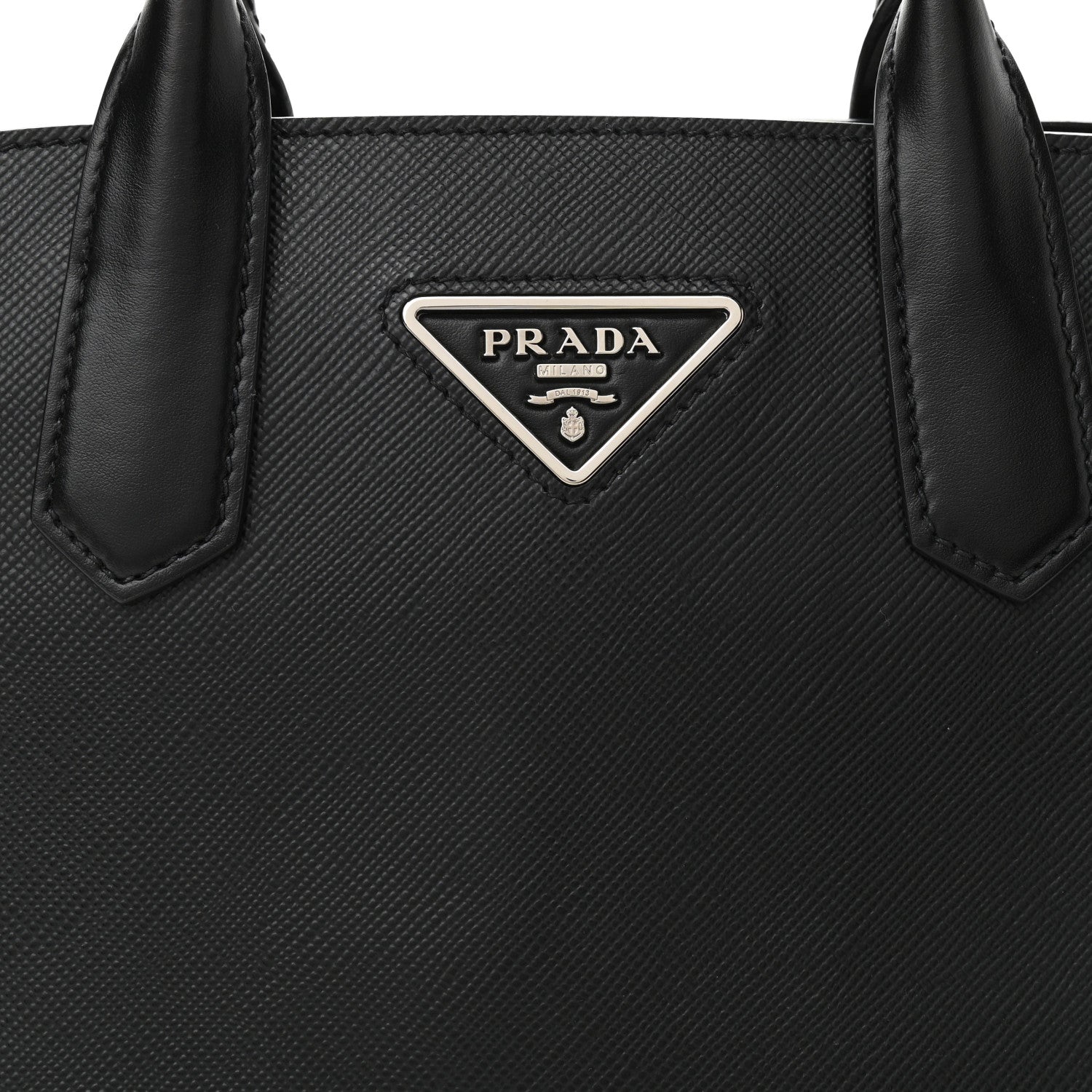 Prada Saffiano Calfskin Top Handle Tote Black 9 of 12