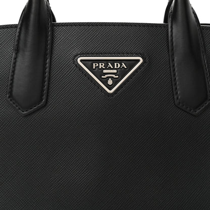 Prada Saffiano Calfskin Top Handle Tote Black 9 of 12