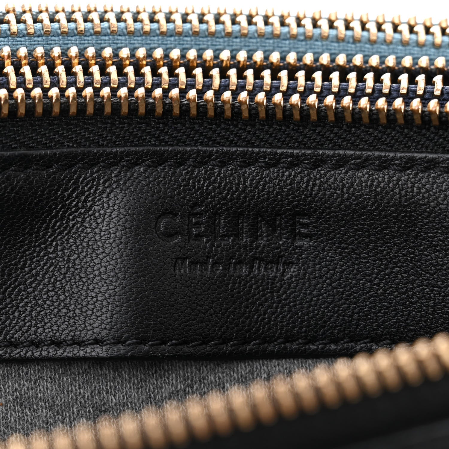 Celine Lambskin Small Trio Crossbody Bag Black Blue 8 of 13