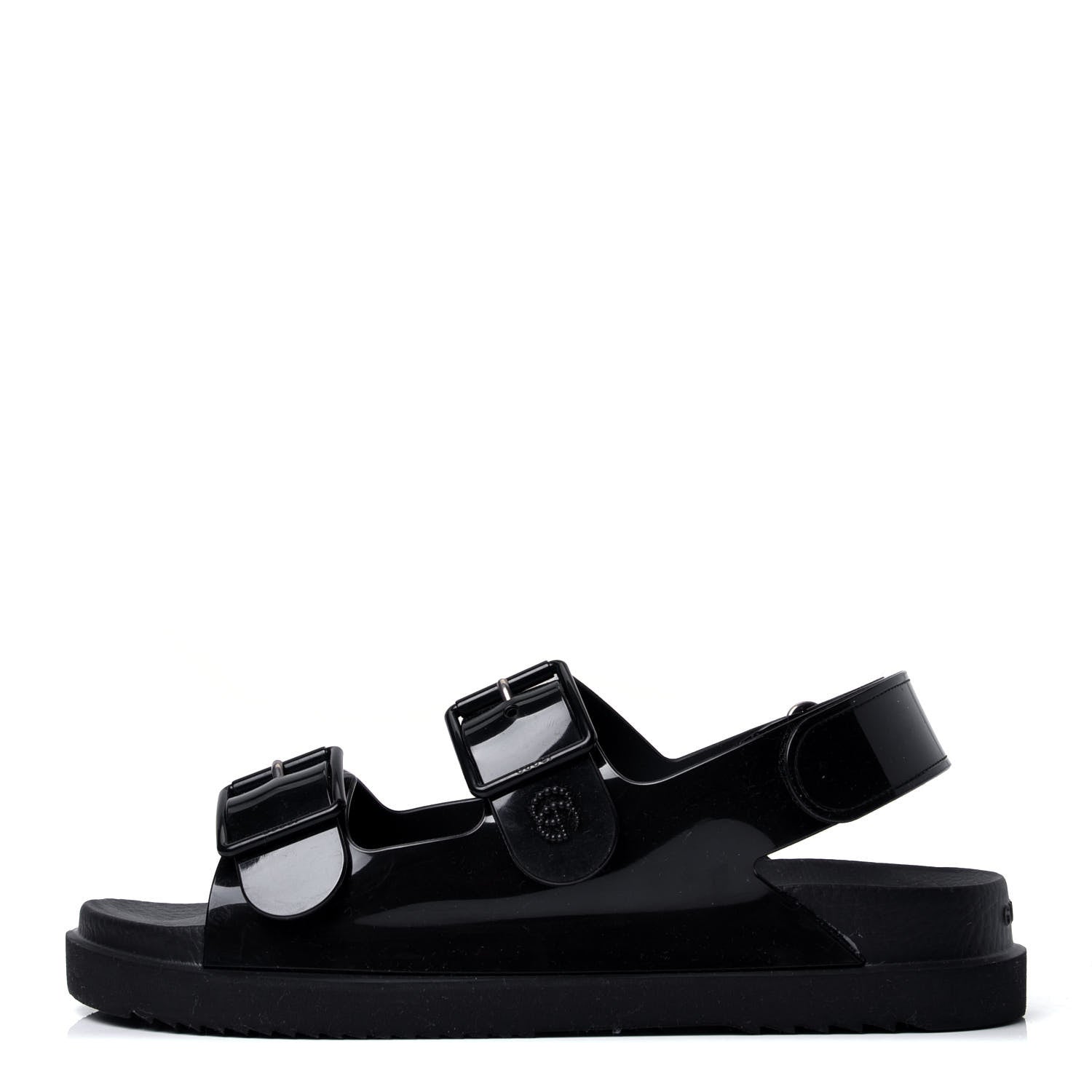 Gucci Rubber Mini Double G Womens Isla Dad Sandals 40 Black 1 of 5
