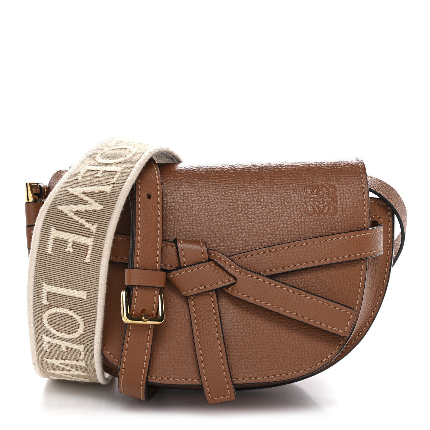 Loewe Calfskin Jacquard Mini Gate Dual Bag Tan 1 of 10