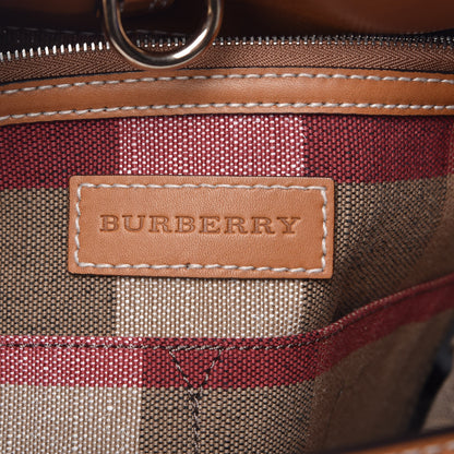 Burberry Canvas Mega Check Medium Ashby Hobo Saddle Brown 6 of 10
