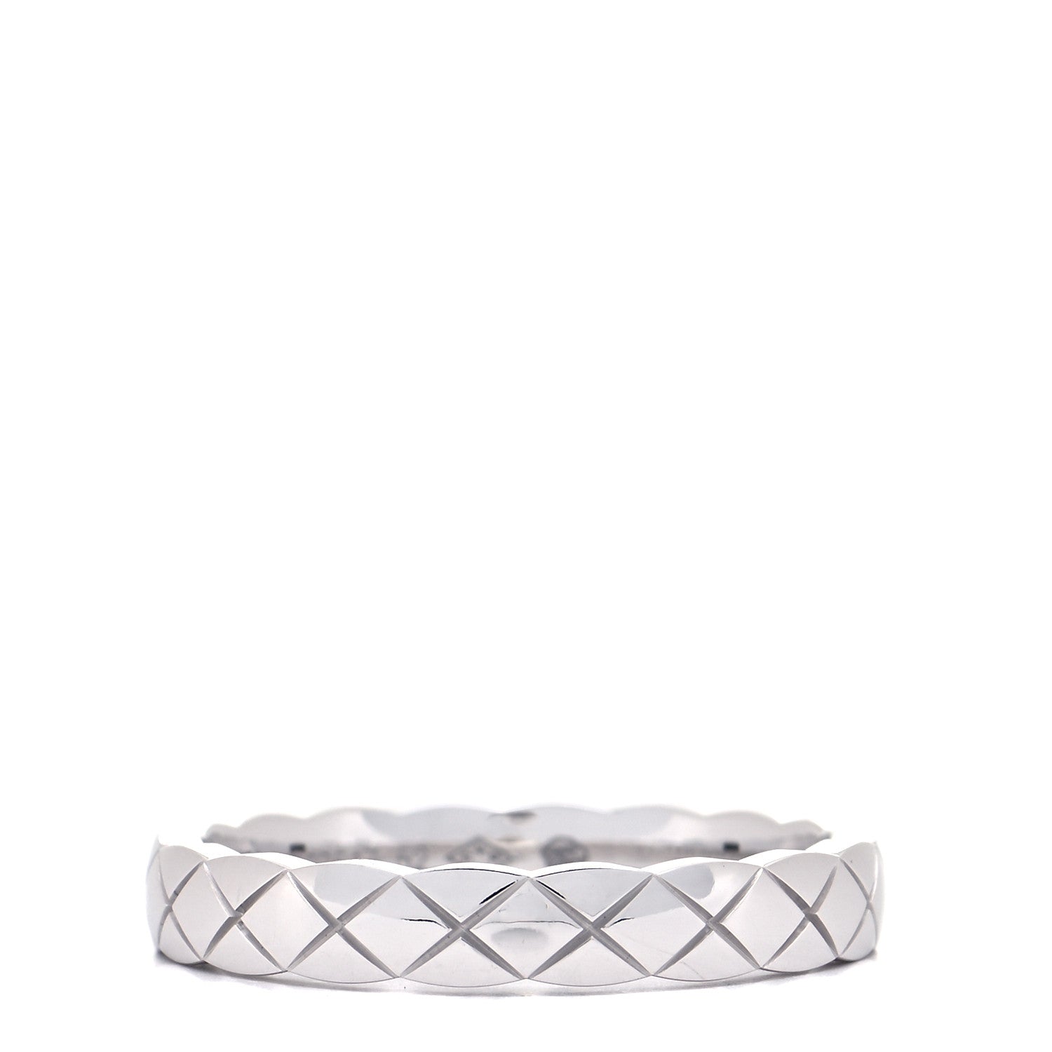 Chanel 18K White Gold Mini Coco Crush Ring 52 6 1 of 5