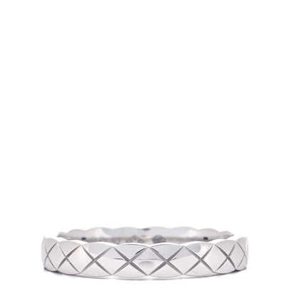 Chanel 18K White Gold Mini Coco Crush Ring 52 6 1 of 5