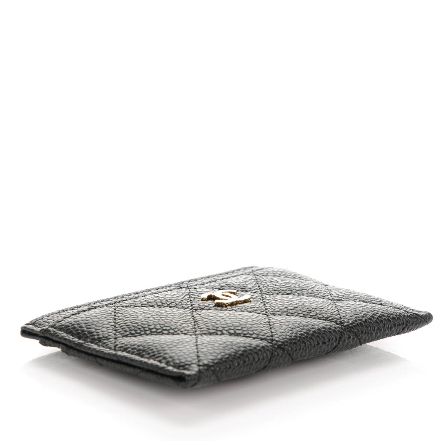Caviar Quilted Card Holder Black