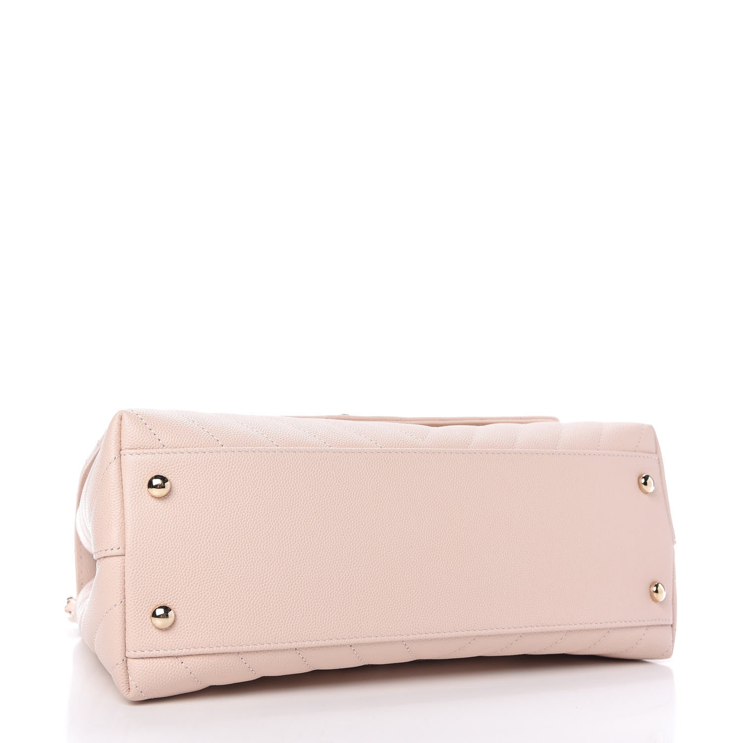 Chanel Caviar Lizard Embossed Chevron Quilted Small Coco Handle Flap Beige 4 of 11