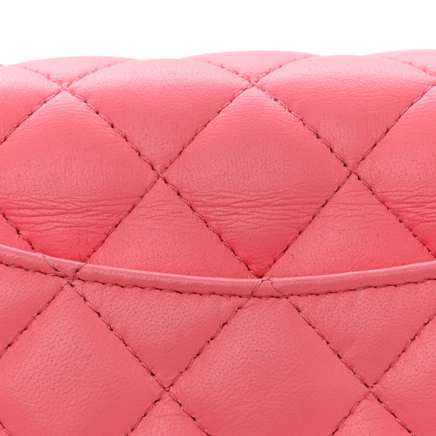 Lambskin Quilted Mini Rectangular Flap Pink