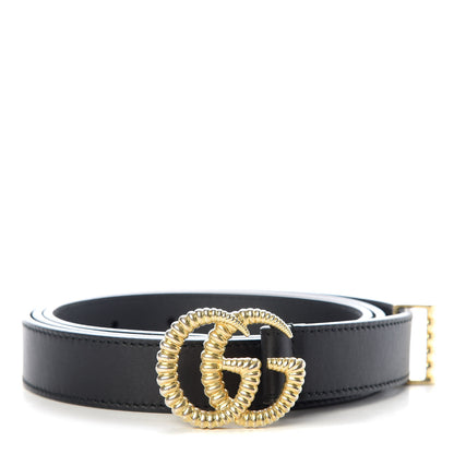 Gucci Moon Calfskin Torchon Double G 25mm Belt 105 42 Black 1 of 4